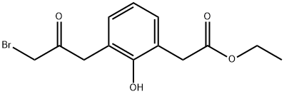 Ethyl 3-(3-bromo-2-oxopropyl)-2-hydroxyphenylacetate Structural