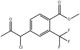 Methyl 4-(1-chloro-2-oxopropyl)-2-(trifluoromethyl)benzoate Structural