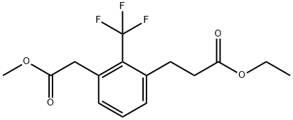 Methyl 3-(3-ethoxy-3-oxopropyl)-2-(trifluoromethyl)phenylacetate Structural