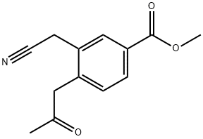 Methyl 3-(cyanomethyl)-4-(2-oxopropyl)benzoate Structural