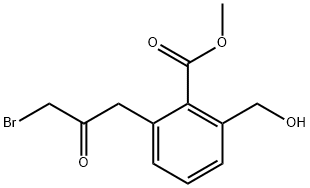 Methyl 2-(3-bromo-2-oxopropyl)-6-(hydroxymethyl)benzoate Structural
