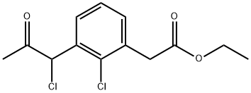 Ethyl 2-chloro-3-(1-chloro-2-oxopropyl)phenylacetate Structural