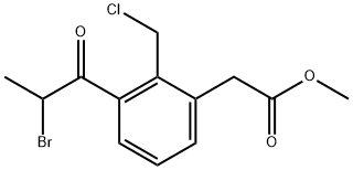 Methyl 3-(2-bromopropanoyl)-2-(chloromethyl)phenylacetate Structural