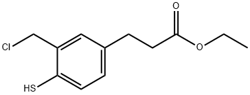 Ethyl 3-(chloromethyl)-4-mercaptophenylpropanoate Structural