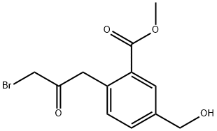 Methyl 2-(3-bromo-2-oxopropyl)-5-(hydroxymethyl)benzoate Structural