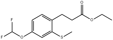 Ethyl 3-(4-(difluoromethoxy)-2-(methylthio)phenyl)propanoate Structural