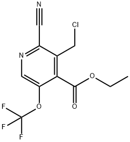 Ethyl 3-(chloromethyl)-2-cyano-5-(trifluoromethoxy)pyridine-4-carboxylate Structural