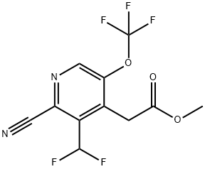 Methyl 2-cyano-3-(difluoromethyl)-5-(trifluoromethoxy)pyridine-4-acetate Structural