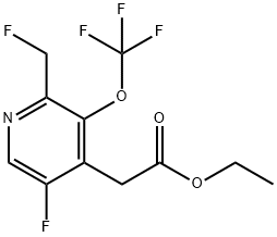 Ethyl 5-fluoro-2-(fluoromethyl)-3-(trifluoromethoxy)pyridine-4-acetate Structural