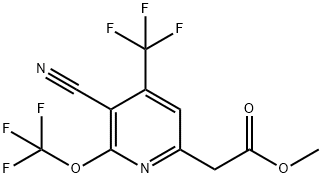 Methyl 3-cyano-2-(trifluoromethoxy)-4-(trifluoromethyl)pyridine-6-acetate Structural
