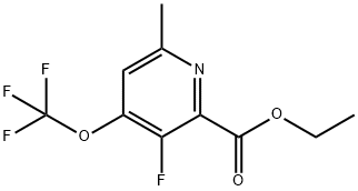 Ethyl 3-fluoro-6-methyl-4-(trifluoromethoxy)pyridine-2-carboxylate Structural