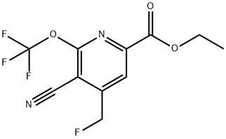 Ethyl 3-cyano-4-(fluoromethyl)-2-(trifluoromethoxy)pyridine-6-carboxylate Structural