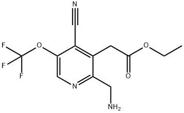 Ethyl 2-(aminomethyl)-4-cyano-5-(trifluoromethoxy)pyridine-3-acetate Structural