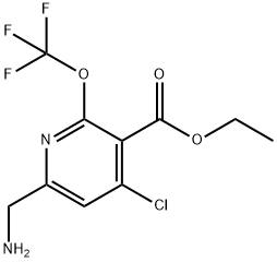 Ethyl 6-(aminomethyl)-4-chloro-2-(trifluoromethoxy)pyridine-3-carboxylate Structural