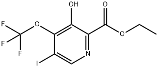 Ethyl 3-hydroxy-5-iodo-4-(trifluoromethoxy)pyridine-2-carboxylate Structural