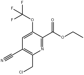 Ethyl 2-(chloromethyl)-3-cyano-5-(trifluoromethoxy)pyridine-6-carboxylate Structural