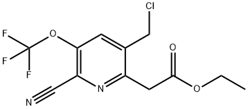 Ethyl 5-(chloromethyl)-2-cyano-3-(trifluoromethoxy)pyridine-6-acetate Structural