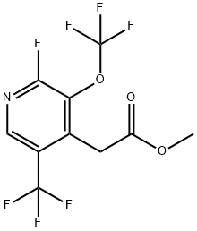 Methyl 2-fluoro-3-(trifluoromethoxy)-5-(trifluoromethyl)pyridine-4-acetate Structural