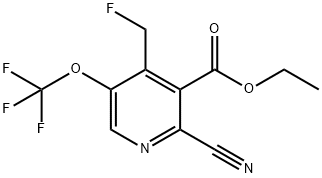 Ethyl 2-cyano-4-(fluoromethyl)-5-(trifluoromethoxy)pyridine-3-carboxylate Structural