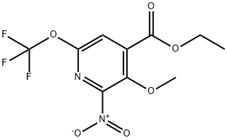 Ethyl 3-methoxy-2-nitro-6-(trifluoromethoxy)pyridine-4-carboxylate Structural