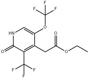 Ethyl 2-hydroxy-5-(trifluoromethoxy)-3-(trifluoromethyl)pyridine-4-acetate Structural