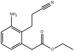 Ethyl 3-amino-2-(2-cyanoethyl)phenylacetate Structural