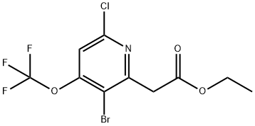 Ethyl 3-bromo-6-chloro-4-(trifluoromethoxy)pyridine-2-acetate Structural