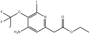 Ethyl 4-amino-2-iodo-3-(trifluoromethoxy)pyridine-6-acetate Structural