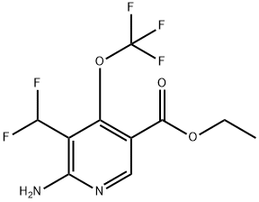 Ethyl 2-amino-3-(difluoromethyl)-4-(trifluoromethoxy)pyridine-5-carboxylate Structural