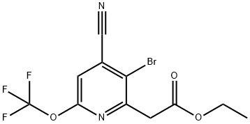 Ethyl 3-bromo-4-cyano-6-(trifluoromethoxy)pyridine-2-acetate Structural