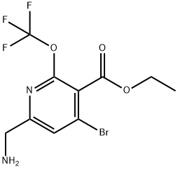 Ethyl 6-(aminomethyl)-4-bromo-2-(trifluoromethoxy)pyridine-3-carboxylate Structural