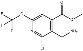 Methyl 3-(aminomethyl)-2-chloro-6-(trifluoromethoxy)pyridine-4-carboxylate Structural
