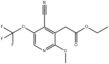 Ethyl 4-cyano-2-methoxy-5-(trifluoromethoxy)pyridine-3-acetate Structural