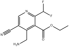 Ethyl 4-(aminomethyl)-5-cyano-2-(difluoromethyl)pyridine-3-carboxylate Structural