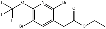 Ethyl 3,6-dibromo-2-(trifluoromethoxy)pyridine-5-acetate Structural