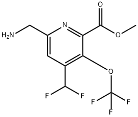 Methyl 6-(aminomethyl)-4-(difluoromethyl)-3-(trifluoromethoxy)pyridine-2-carboxylate Structural
