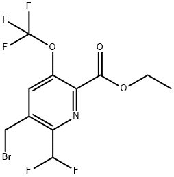 Ethyl 3-(bromomethyl)-2-(difluoromethyl)-5-(trifluoromethoxy)pyridine-6-carboxylate Structural