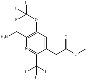 Methyl 2-(aminomethyl)-3-(trifluoromethoxy)-6-(trifluoromethyl)pyridine-5-acetate Structural
