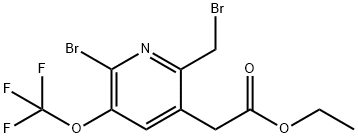 Ethyl 2-bromo-6-(bromomethyl)-3-(trifluoromethoxy)pyridine-5-acetate Structural