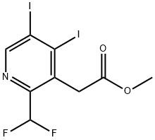 Methyl 2-(difluoromethyl)-4,5-diiodopyridine-3-acetate Structural