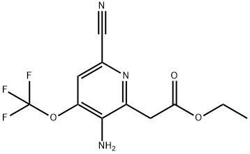 Ethyl 3-amino-6-cyano-4-(trifluoromethoxy)pyridine-2-acetate Structural