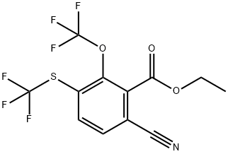 Ethyl 6-cyano-2-trifluoromethoxy-3-(trifluoromethylthio)benzoate Structural
