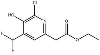 Ethyl 2-chloro-4-(difluoromethyl)-3-hydroxypyridine-6-acetate Structural