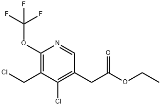 Ethyl 4-chloro-3-(chloromethyl)-2-(trifluoromethoxy)pyridine-5-acetate Structural