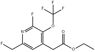 Ethyl 2-fluoro-6-(fluoromethyl)-3-(trifluoromethoxy)pyridine-4-acetate Structural