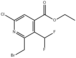 Ethyl 2-(bromomethyl)-6-chloro-3-(difluoromethyl)pyridine-4-carboxylate Structural