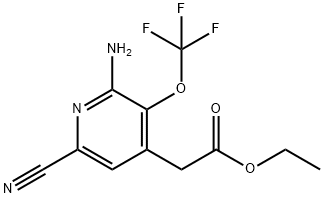 Ethyl 2-amino-6-cyano-3-(trifluoromethoxy)pyridine-4-acetate Structural