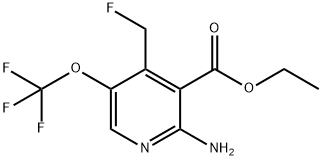 Ethyl 2-amino-4-(fluoromethyl)-5-(trifluoromethoxy)pyridine-3-carboxylate Structural