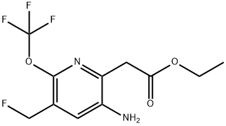 Ethyl 3-amino-5-(fluoromethyl)-6-(trifluoromethoxy)pyridine-2-acetate Structural