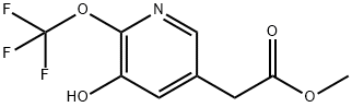 Methyl 3-hydroxy-2-(trifluoromethoxy)pyridine-5-acetate Structural